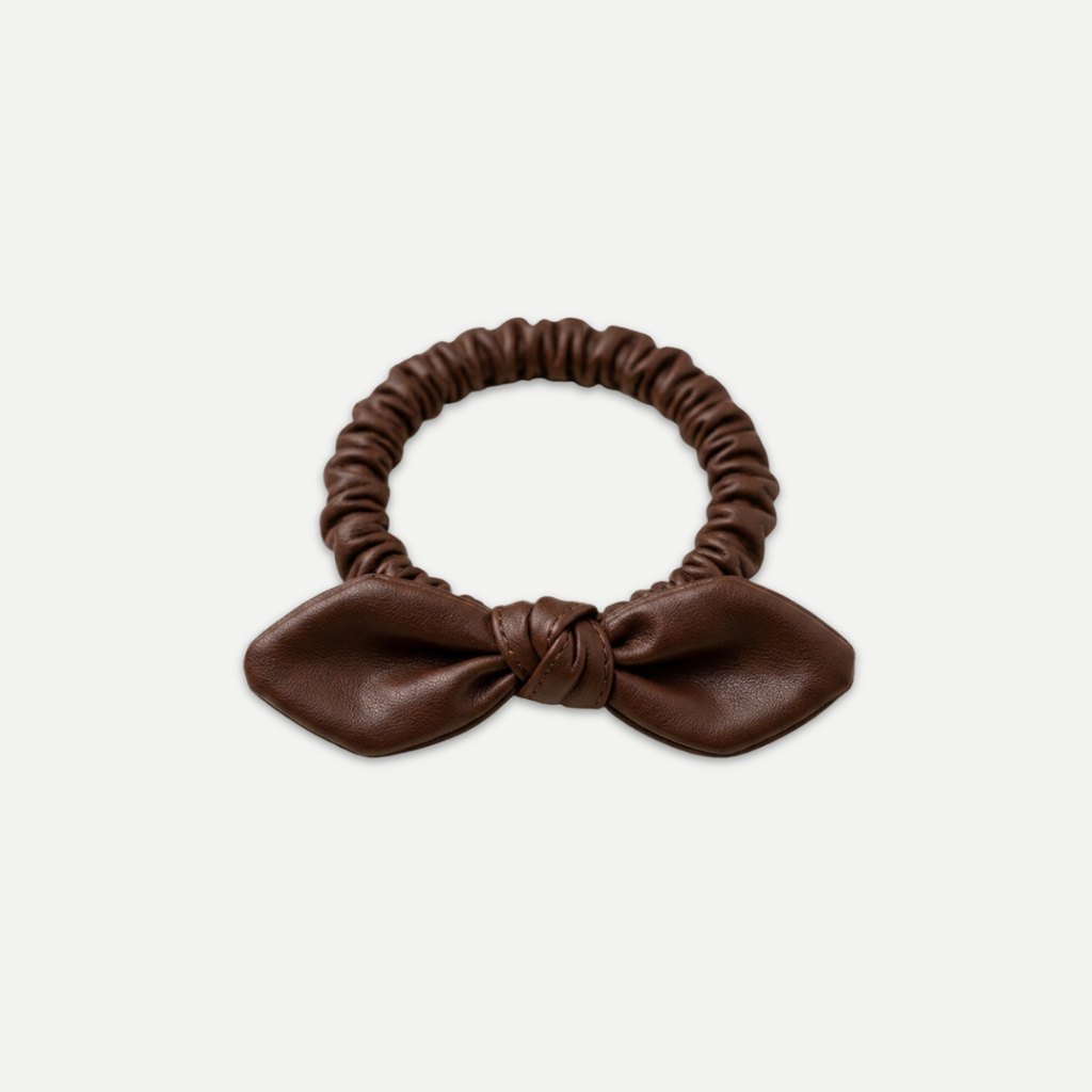 BOW LEATHER PONYTAIL