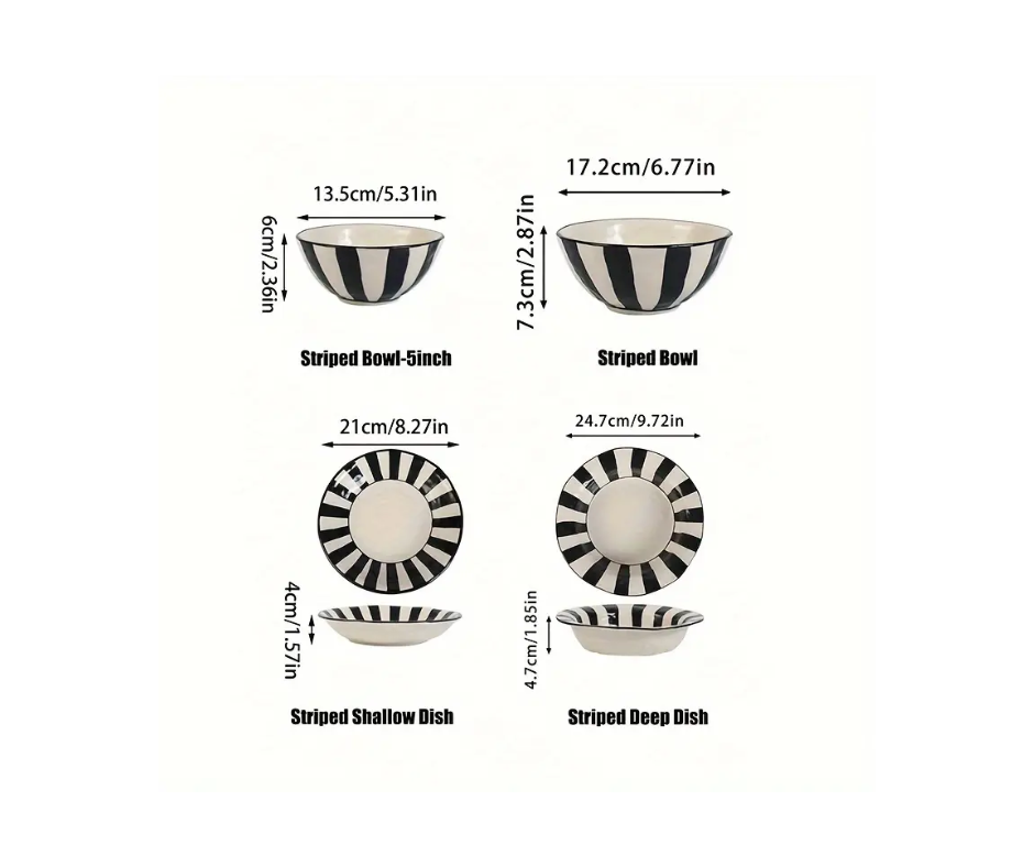 Ceramic Striped deep dish