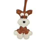Leather schnauzer charm
