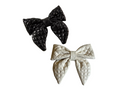 Set Leather bow barrette