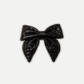 LEATHER BOW BARRETTE