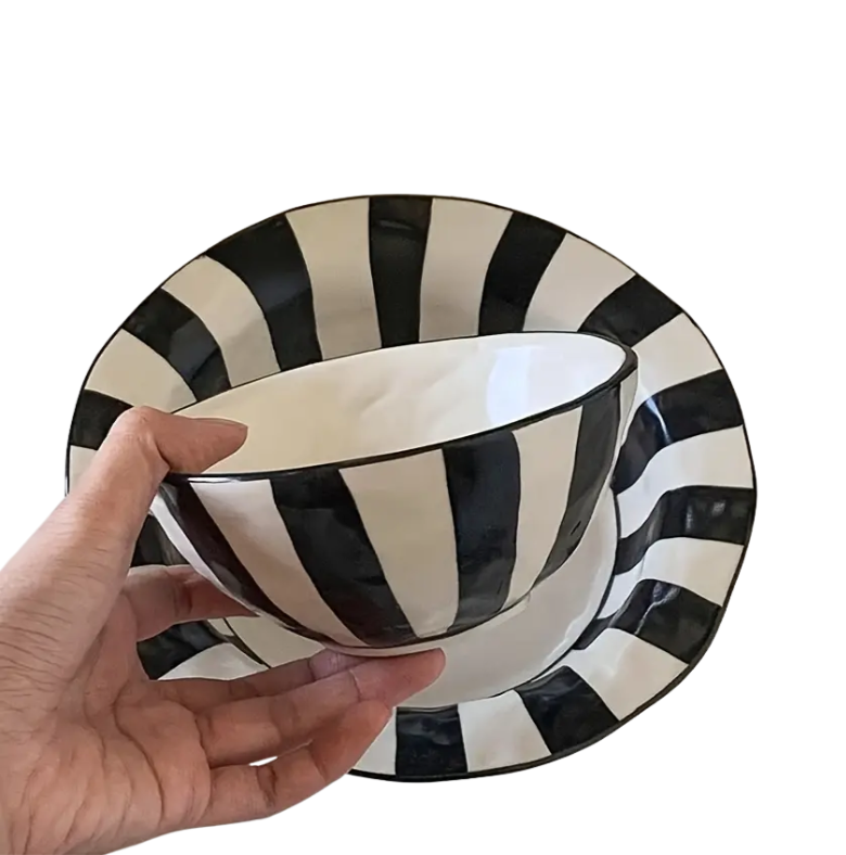 Ceramic striped bowl