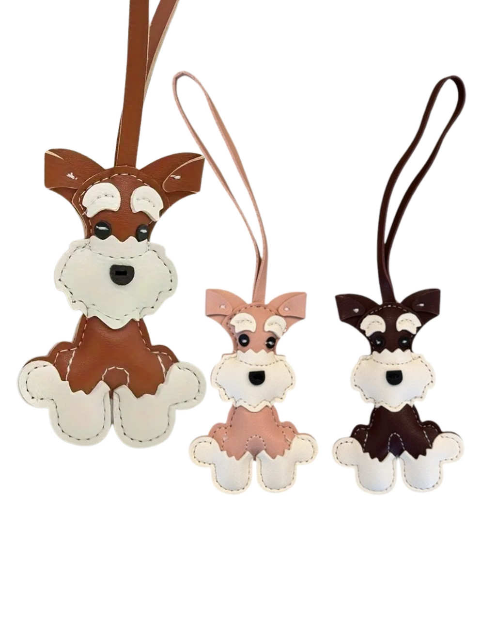 Leather schnauzer charm
