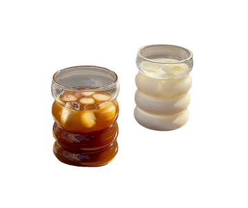 Glass ribbed mug