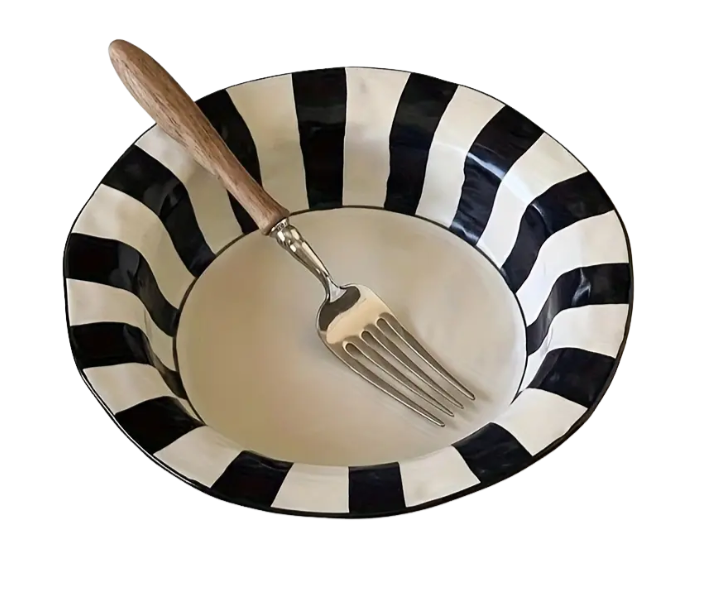 Ceramic Striped deep dish
