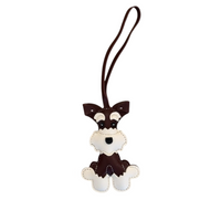 Leather schnauzer charm