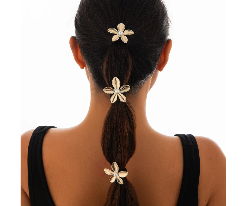 Set flower hair tail