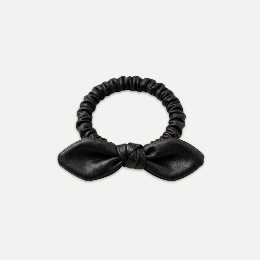 BOW LEATHER PONYTAIL
